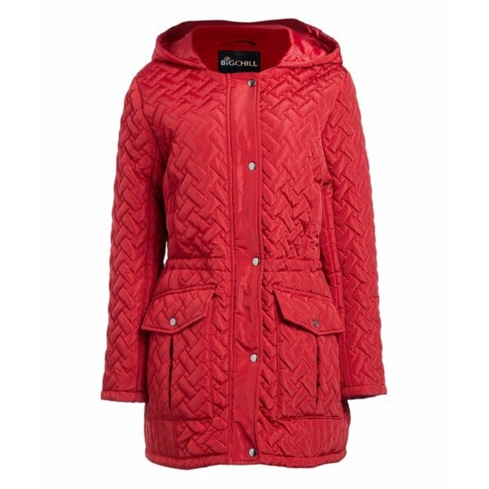 Big Chill Women Anorak Rain Hooded Jacket Water-Repellent Size Large Red Color